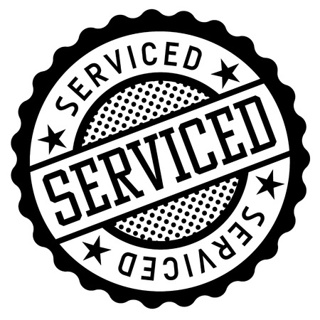 Serviced black and white badge. Typographic label series.のイラスト素材