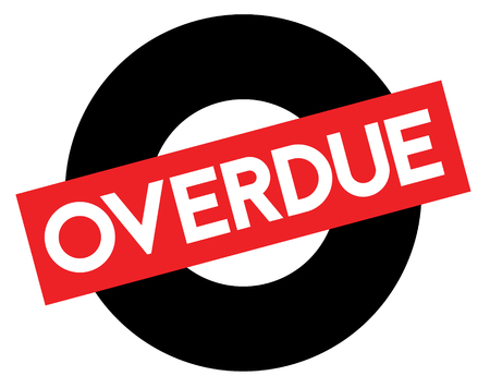 Overdue black and red stamp. Attention alert series.のイラスト素材