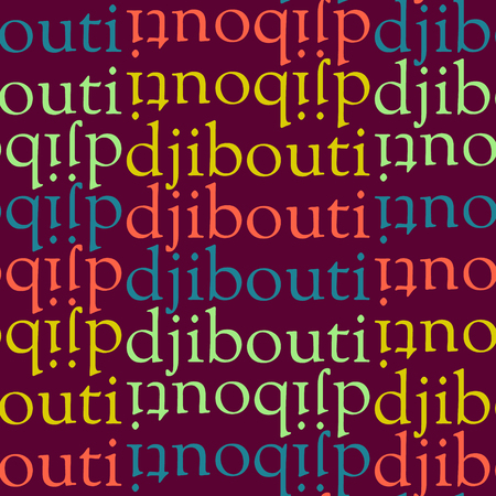 Djibouti seamless pattern, typographic city background, texture.のイラスト素材