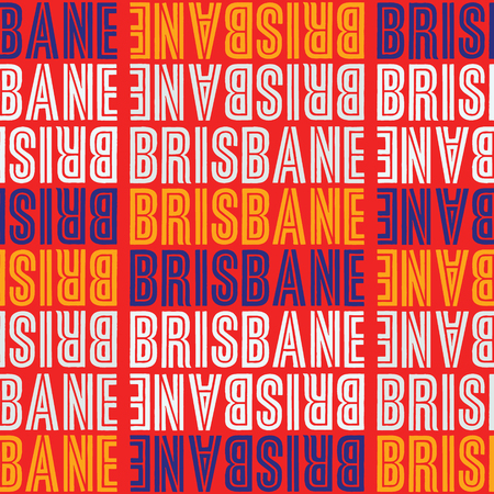 Brisbane, Australia seamless pattern, typographic city background, texture.のイラスト素材