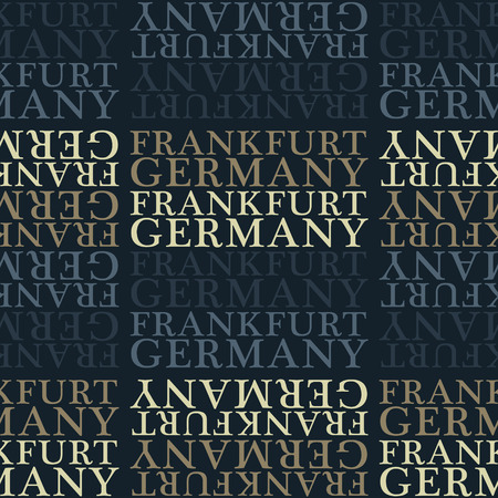 Frankfurt, Germany seamless pattern, typographic city background, texture.のイラスト素材