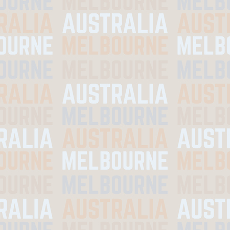 Melbourne, Australia seamless pattern, typographic city background, texture.のイラスト素材