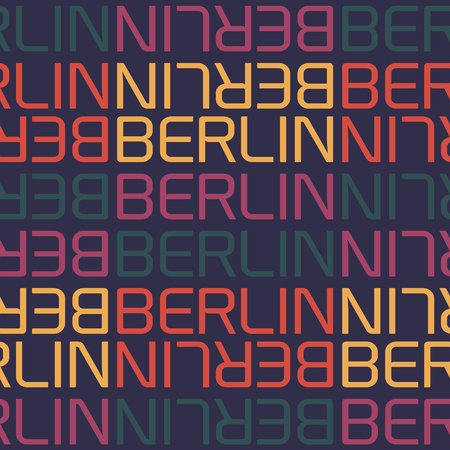 berlin, germany seamless pattern, typographic city background, texture.のイラスト素材