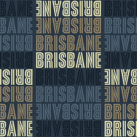 Brisbane, Australia seamless pattern, typographic city background, texture.のイラスト素材
