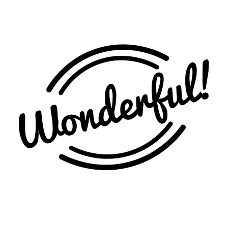 wonderful black stamp, sticker, label on white backgroundのイラスト素材