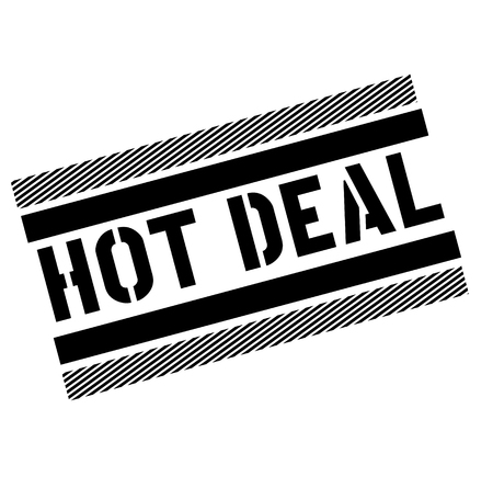 hot deal black stamp on white background. Flat illustrationのイラスト素材