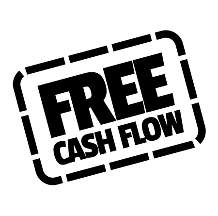 free cash flow black stamp on white background. Flat illustrationのイラスト素材