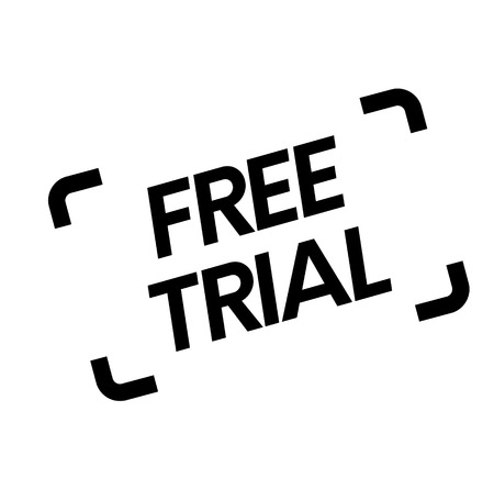 free trial black stamp on white background. Flat illustrationのイラスト素材