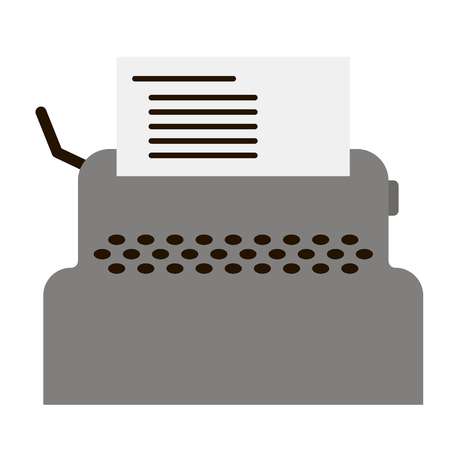 typewriter flat illustration. lifestyle and business office related icons.のイラスト素材