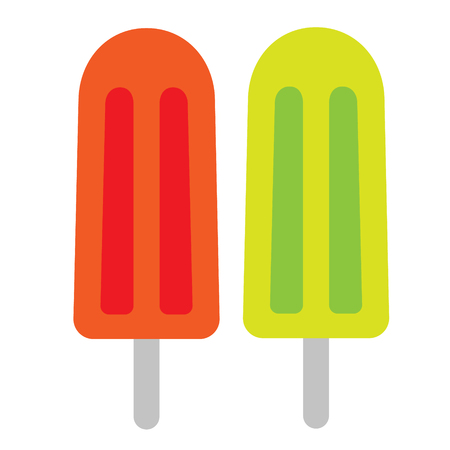 juicy ice cream flat illustration. Food and drink, dessert image on whiteのイラスト素材