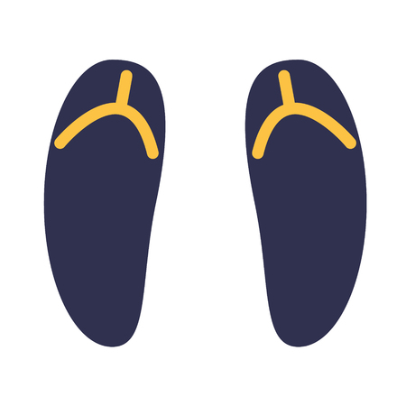 Summer sandals flat illustration on white background. Hike, travel and lifestyle series.のイラスト素材