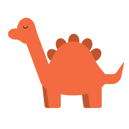 Red dinosaur flat illustration on white background. Kids cartoon series.のイラスト素材