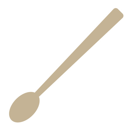 Solid spoon flat illustration on whiteのイラスト素材
