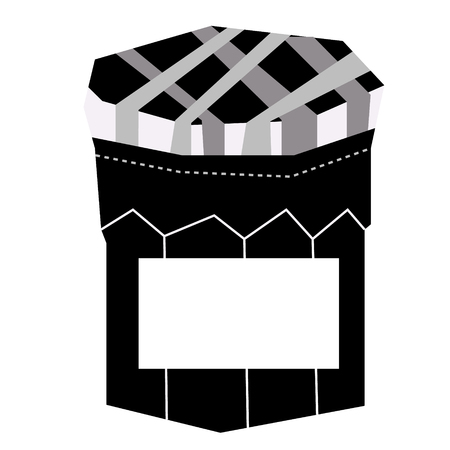 Jar of jam flat illustration on white background. Kitchen and home series.のイラスト素材