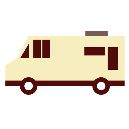 van flat illustration on white background. Rural life and farm series.のイラスト素材