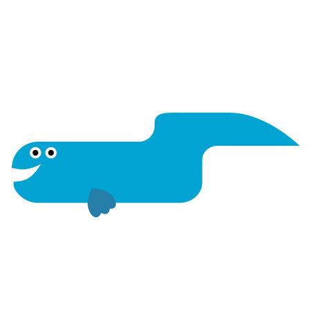 eel flat illustration on white background. Travel recreation and landmark series.のイラスト素材