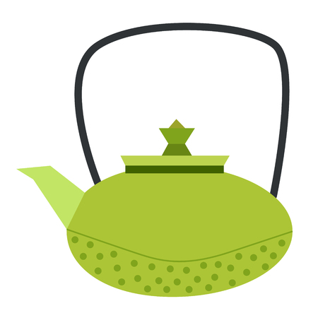 teapot flat illustration on whiteのイラスト素材
