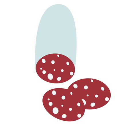 salami flat illustration on whiteのイラスト素材