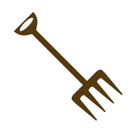 pitchfork flat illustration on whiteのイラスト素材
