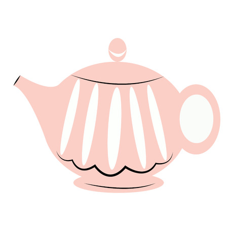 teapot flat illustration on whiteのイラスト素材
