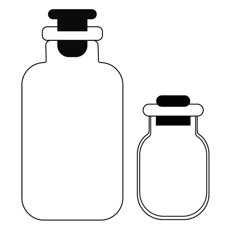 Jars flat illustration on whiteのイラスト素材