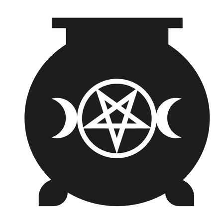 Witch boiler flat illustration on whiteのイラスト素材