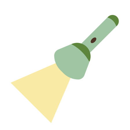 flashlight flat illustration on whiteのイラスト素材