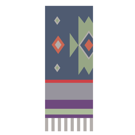 Lap blanket flat illustration on white. Hiking and weekend escape objects series.のイラスト素材