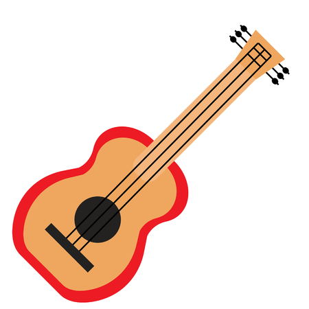 Guitar flat illustration on whiteのイラスト素材