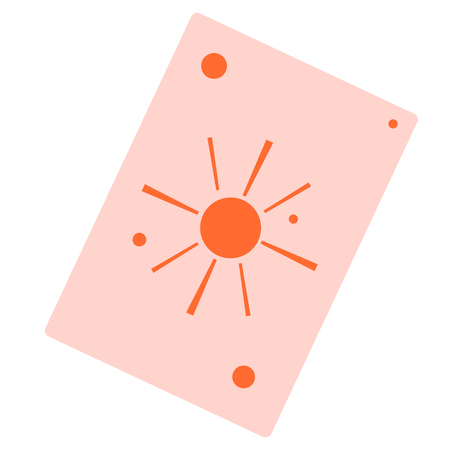 Sun card flat illustration on whiteのイラスト素材