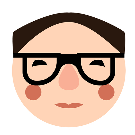 woman face flat illustration on white. Lifestyle and fashion series.のイラスト素材