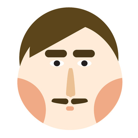 man face flat illustration on white. Lifestyle and fashion series.のイラスト素材