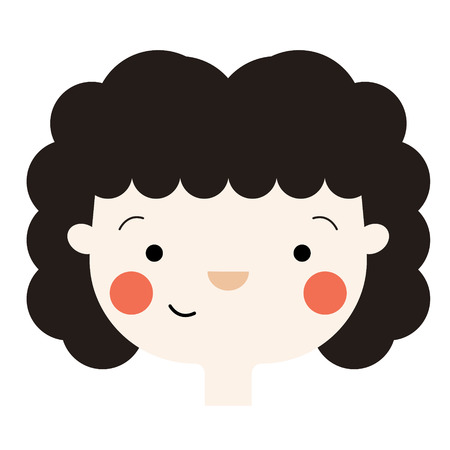woman face flat illustration on white. Lifestyle and fashion series.のイラスト素材
