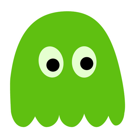 green monster flat illustration on whiteのイラスト素材