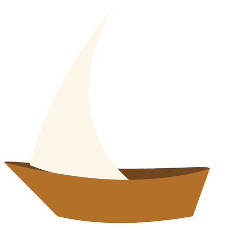 boat flat illustration on white. Marine and underwater world series.のイラスト素材