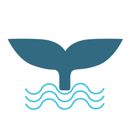 whale tail flat illustration on whiteのイラスト素材