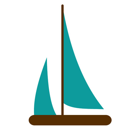 boat flat illustration on whiteのイラスト素材