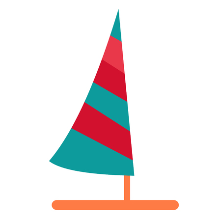 sail boat flat illustration on white. Marine and underwater world series.のイラスト素材