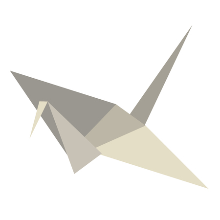 Origami flat illustration on white. Culture, world travel and everyday objects series.のイラスト素材