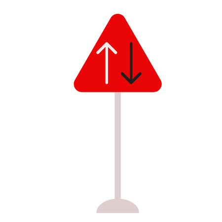 Traffic sign flat illustration on white. Transportation and city traffic series.のイラスト素材
