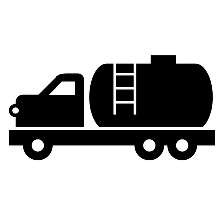 Tanker truck flat illustration on white. Transportation and city traffic series.のイラスト素材