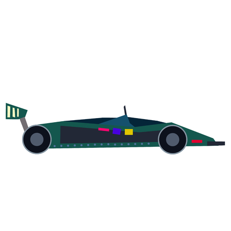 Sport car flat illustration on white. Transportation and city traffic series.のイラスト素材