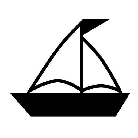 Boat flat illustration on white. Beach, vacation and sports series.のイラスト素材