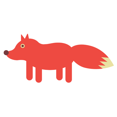 red fox flat illustration on white. Animals and wild life series.のイラスト素材