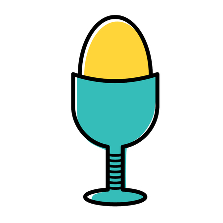 boiled egg flat illustration on whiteのイラスト素材