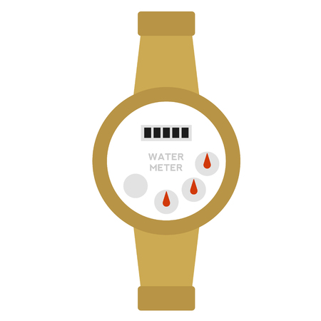 water meter flat illustration on whiteのイラスト素材