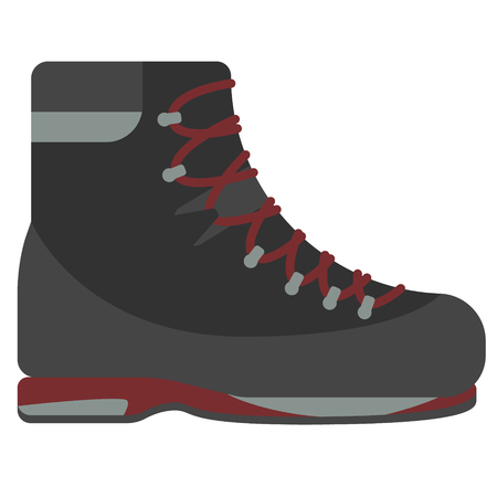 hiking boots flat illustration on whiteのイラスト素材