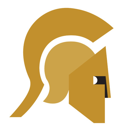 Greek helmet flat illustrationのイラスト素材