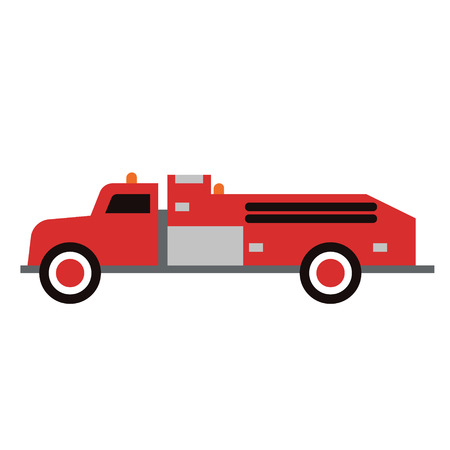 Fire truck flat illustration. City life and transport series.