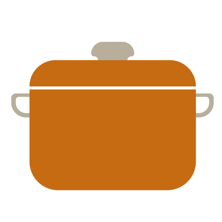 Saucepan flat illustration. Food and home kitchen series.のイラスト素材